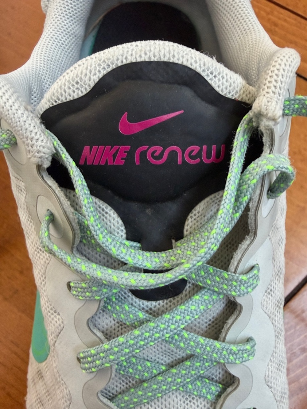 Nike Renew Run Sneakers | Gray & Teal | Women’s Athletic Shoes - Picture 4 of 6